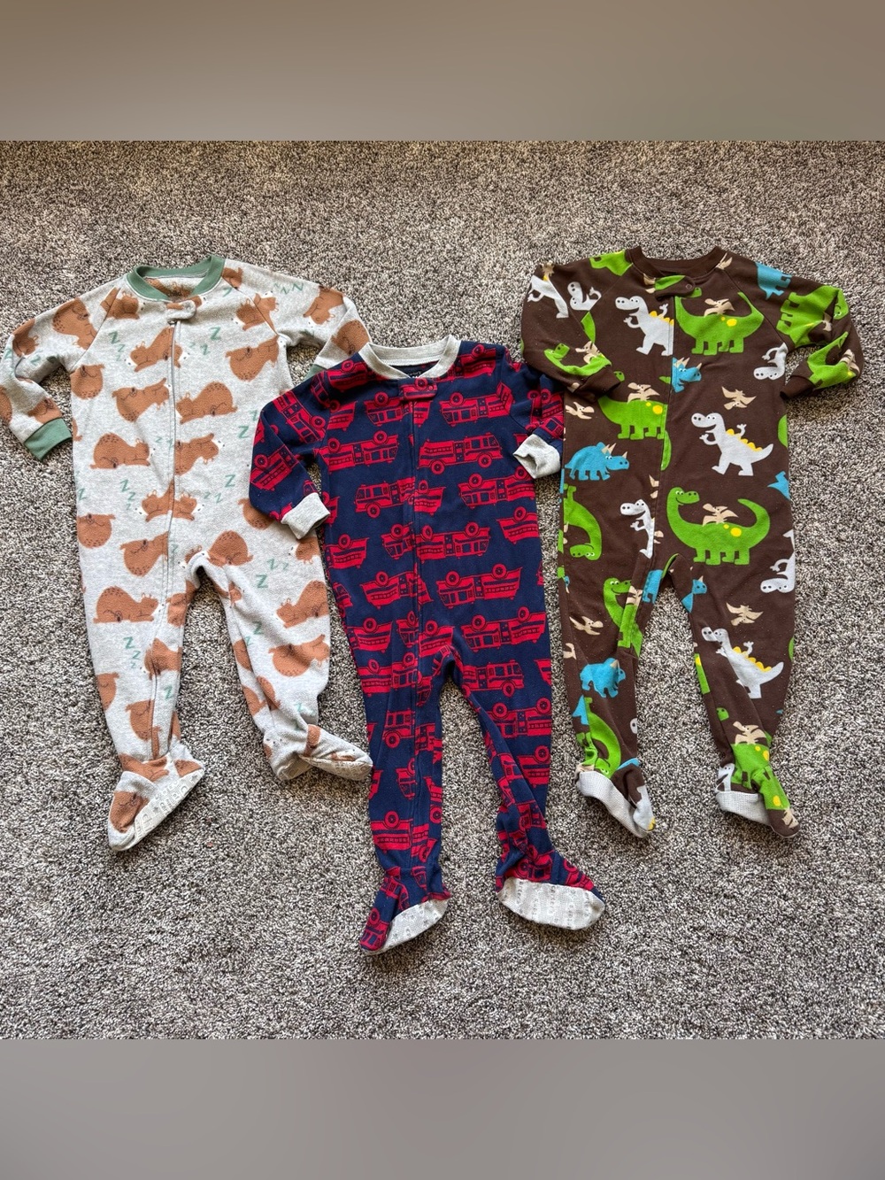 24 Month Toddler Boy Zip Up Pajamas